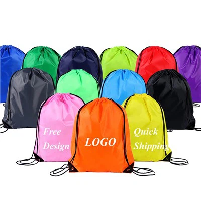 Polyester Drawstring Bag sakado sak Wholesale Pwomosyon Drawstring sak