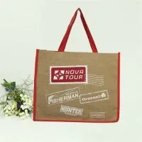 Nouvo High Quality Colorful Tote Jute Shopping Bag yo te rive